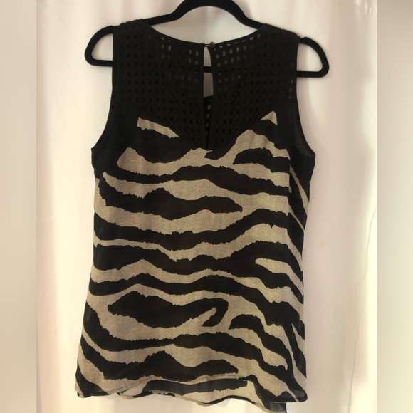 Cabi Shirt Womens Size Small Black Zebra Trivola Top Flowy Ladies Casual 5046 - Picture 1 of 5